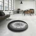 thumbnail image 3 of Ahgly Company Indoor Round Patterned Midnight Gray Area Rugs, 8' Round, 3 of 6