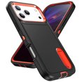thumbnail image 2 of for iPhone 17 Pro Case, iPhone 17 Pro Phone Case with Built in Kickstand, Shockproof/Dustproof/Drop Proof Heavy Duty Military-Grade Rugged Protective Cover for iPhone 17 Pro,Black+Orange, 2 of 8