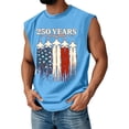 thumbnail image 2 of Men American Flag Patriotic Tank Top 4th Of July Usa Independence Day Tank Top Retro American Flag Graphic Sleeveless Patriotic T Shirts We the People Crewneck Cut Off Shirts,Blue S, 2 of 4