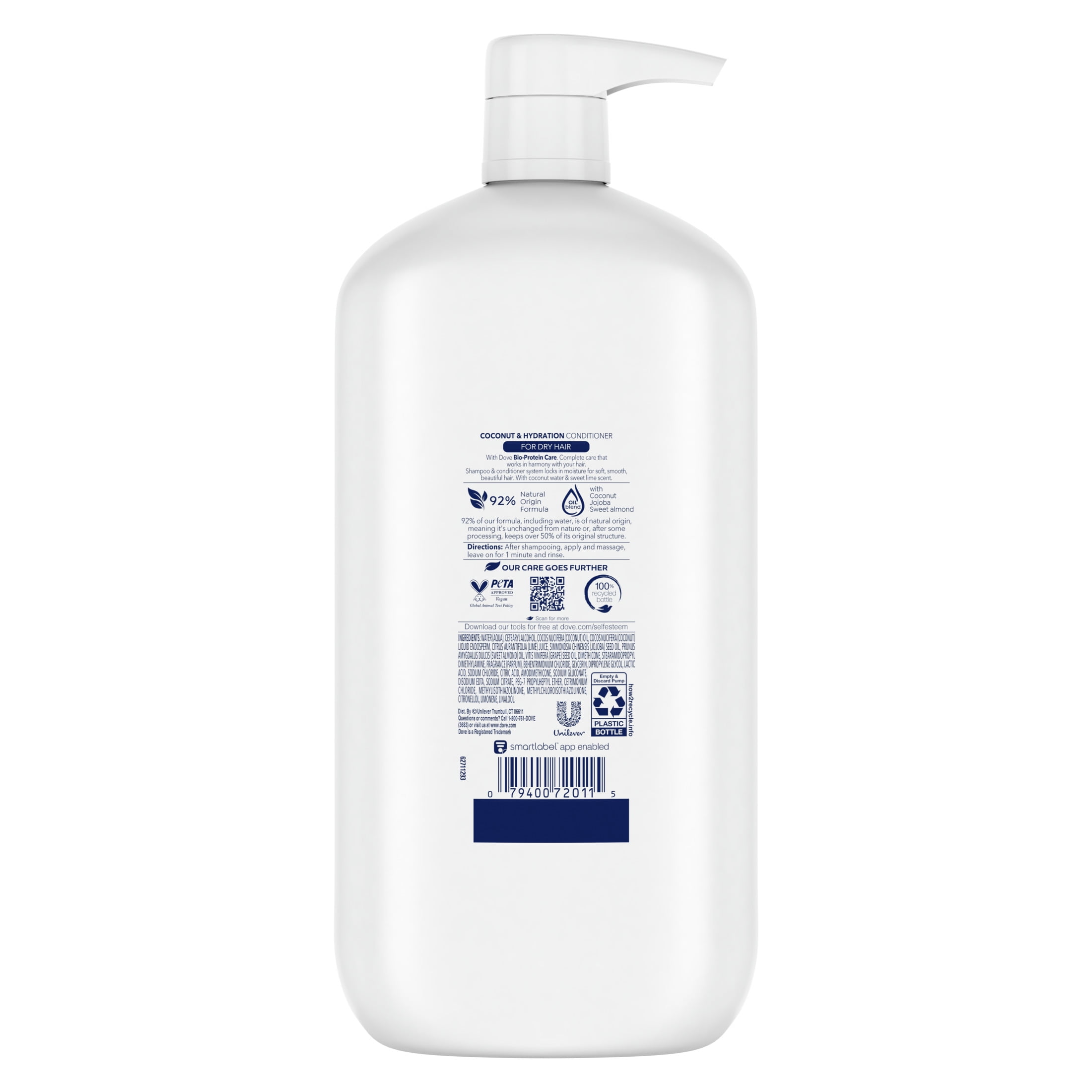 Dove Damage Therapy Daily Conditioner for Dry Hair Coconut & Hydration, 31 fl oz