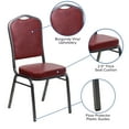 thumbnail image 3 of Emma + Oliver 4 Pack Crown Back Stacking Banquet Chair in Burgundy Vinyl - Silver Vein Frame, 3 of 12