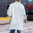 thumbnail image 5 of IROINNID Women's Comfy Mid-Length Jacket Turndown Lapel Solid Color Blouson Jacket Long Sleeve Outwear, Gray, 5 of 9