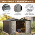 thumbnail image 6 of GVDV Outdoor Metal Storage Shed 14 x 10 ft, Storage House Metal Steel Utility Tool Shed with Lock and Door, for Garden, Patio, Lawn, 6 of 10