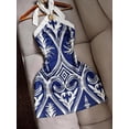 thumbnail image 3 of Sexy Fitted Halter Tie Waist Printed Color Block Mini Dress for Women - Casual Beach Holiday Travel, 3 of 3
