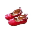 thumbnail image 4 of DGMIOCS Toddler Flower Girl Dress Shoes - Little Girl Ballet Flats Pearl Strap for Wedding Party RD1 5-6 Years, 4 of 5