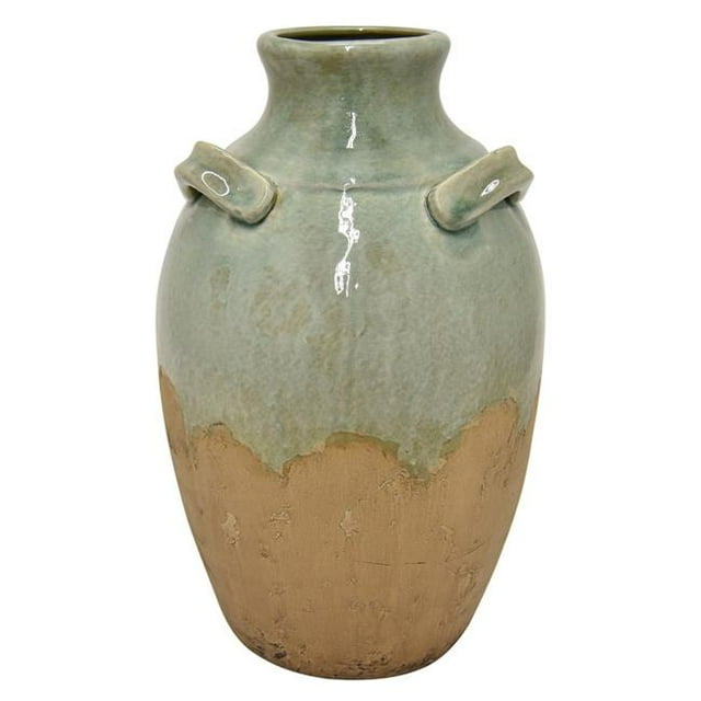 Plutus Brands PBTH93384 Porcelain Ceramic Vase, Green