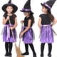 thumbnail image 2 of 2024 Disfraces de cosplay de bruja para niños Disfraz de rol de Halloween Ropa de fiesta temática Ropa de actuación Vestido + Trajes de sombrero, 2 of 5