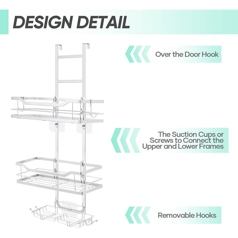 Vdomus 3 Tier Hanging Shower Caddy Organizer w/ Soap Holder - Upgraded 2nd  Edition, 11.6 x 5 x 24.2 inches - Pay Less Super Markets