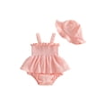 thumbnail image 1 of Ensemble 2 Pcs pour Bébé Fille, Barboteuse Sans Manches, Robe et Chapeau, 1 of 8