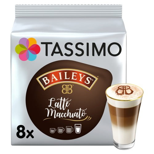 Tassimo Baileys Latte Macchiato Coffee Pods, 8 pods per pack, British Import (Pack of 3)