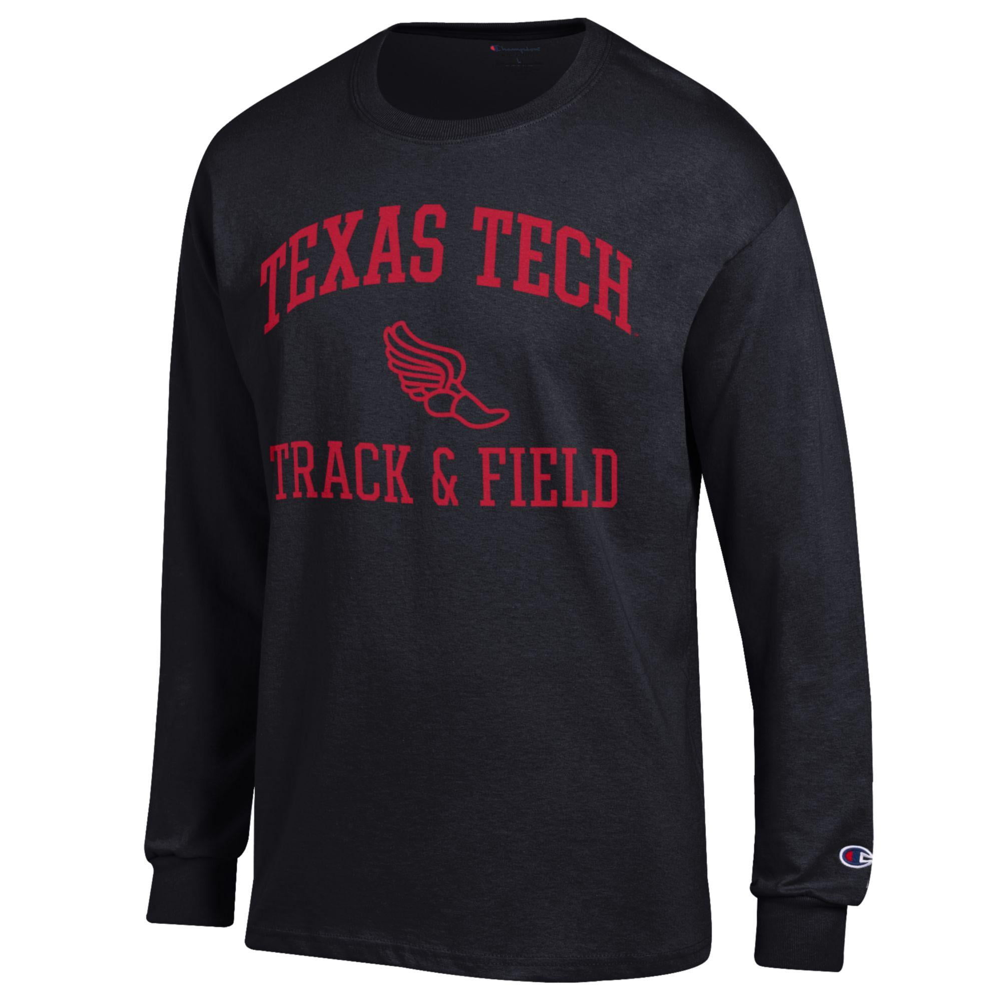 Men's Champion  Black Texas Tech Red Raiders Track & Field Icon Long Sleeve T-Shirt