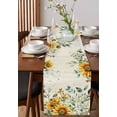 thumbnail image 4 of Table Runner Dresser Scarves 48 Inch Long,Watercolor Blossom Sunflower Leaves Linen Dining Table Runners Plant on Retro Letter Back Tabletop Scarf for Wedding Holiday Party Kitchen, 4 of 9