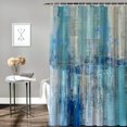 thumbnail image 2 of Orinice Blue and White Abstract Stripe Bathroom Decor Set, Colorful Luxurious Graphic Print Polyester Fabric Fashion Shower Curtain Set with Hooks, 100% Polyester Fabric Shower Curtain for, 2 of 7