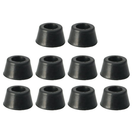 10 Pcs 33mm x 18mm Furniture Cone Rubber Feet Pad Cove Bumper Black