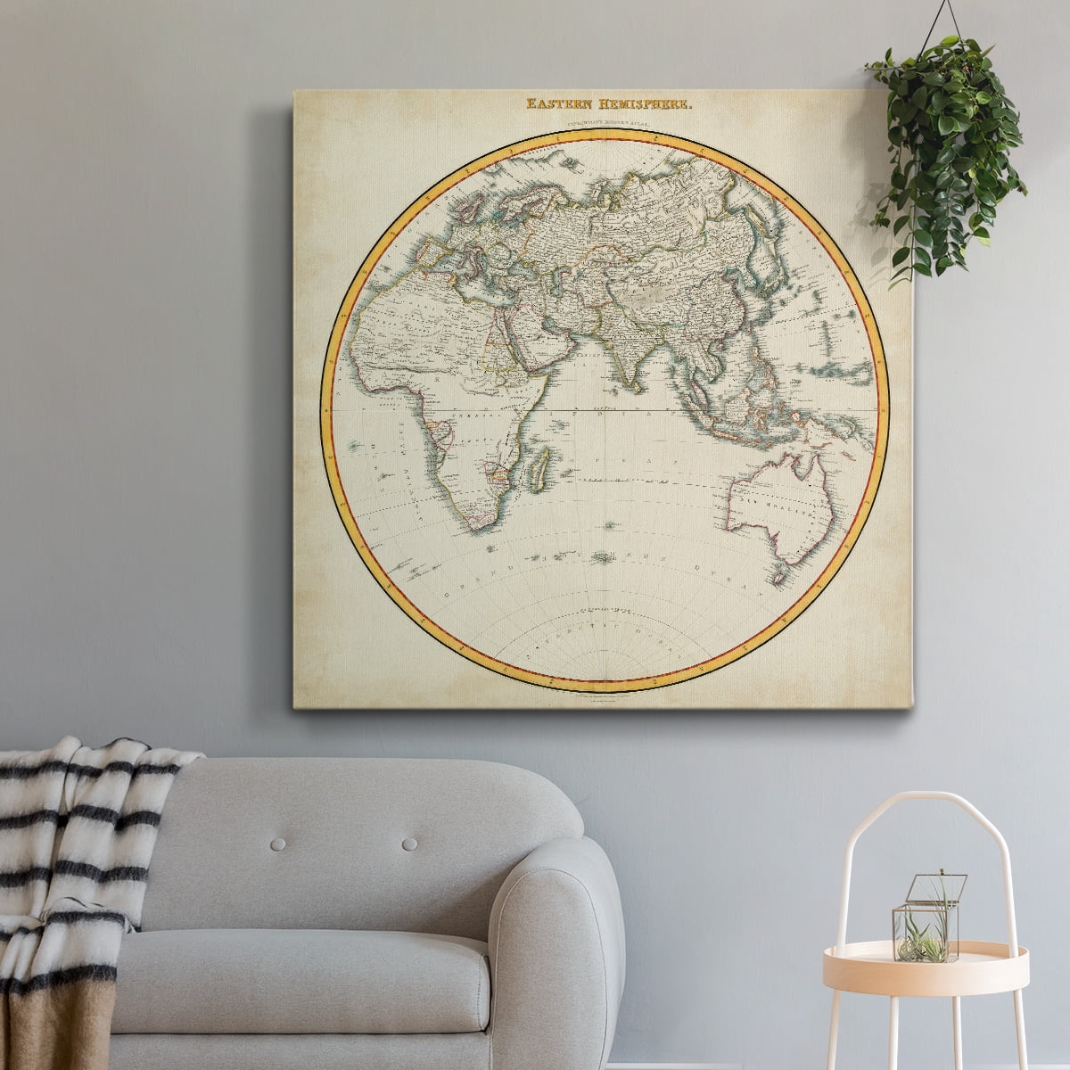 Wexford Home 1812 Eastern Hemisphere-Premium Gallery Wrapped Canvas, 40" x 40" - Ready to Hang