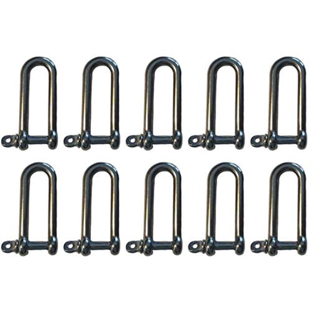 US STAINLESS 10 Pcs Acier Inoxydable 316 Long Manille 3/16 Pouces (5mm) Grade Marin
