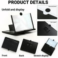 thumbnail image 6 of Screen Magnifier, 12" Upgraded 3D HD Mobile Screen Magnifier Version, Clear Lightweight and Foldable Phone Screen Magnifier,Supports All Smartphones 10-12inch (Black), 6 of 7