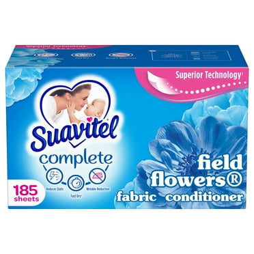 Suavitel Complete Dryer Sheets, Fabric Conditioner, Field Flowers, 185 Sheets