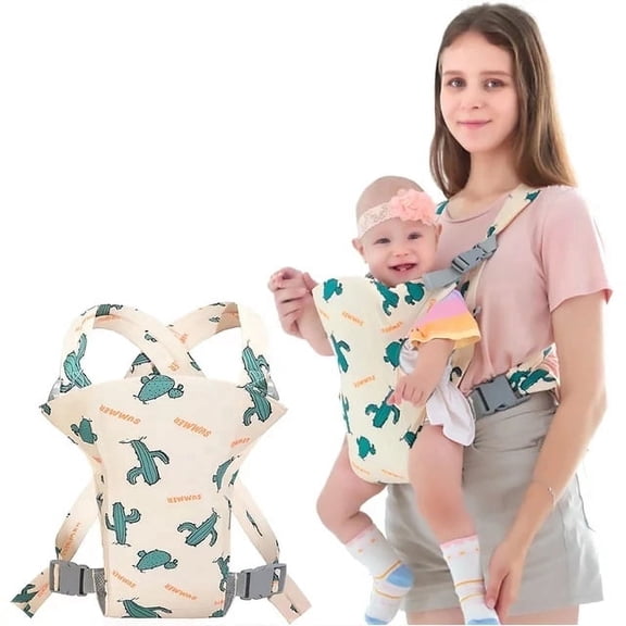 Ficcug 4 in 1 Baby Carrier,Ergonomic Infant Carrier Backpack,Breathable Front Back Carrying Wrap Seat for Newborn Toddlers up to 33 lbs,Colorful