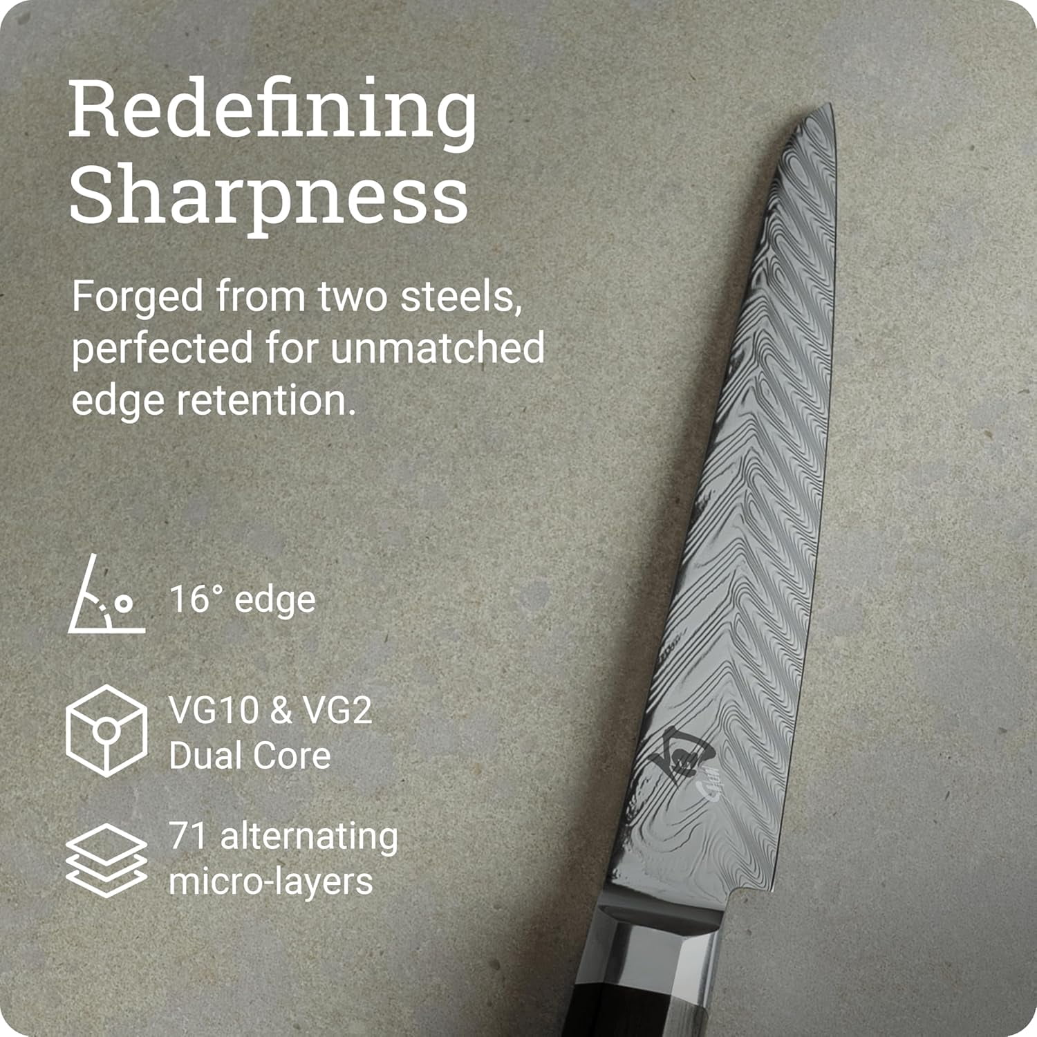 Shun Dual Core 6" Utility/Butchery Knife, Handcrafted Japanese Kitchen Knife, VG10 and VG2 Damascus Steel Blade, Pakkawood Handle, Precision and Sharpness for Professional and Home Chefs
