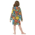 thumbnail image 4 of FORMRS Niños Bathrobe Unisex Hooded Robe Soft Plush Pajamas Sleepwear, Size 4-6T, Cartoon Flowers, 4 of 7