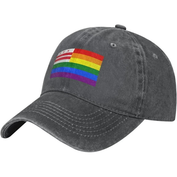 Pride Rainbow LGBT Flag of The District of Columbia Baseball Cap Women Men Hat Vintage Trucker Sun Hat Dad Cowboy Hats