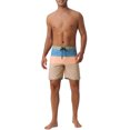 thumbnail image 2 of INSPIRE CHIC Men's Color Block Drawstring Waist Pool Beach Striped Swimming Shorts 34 Orange, 2 of 6
