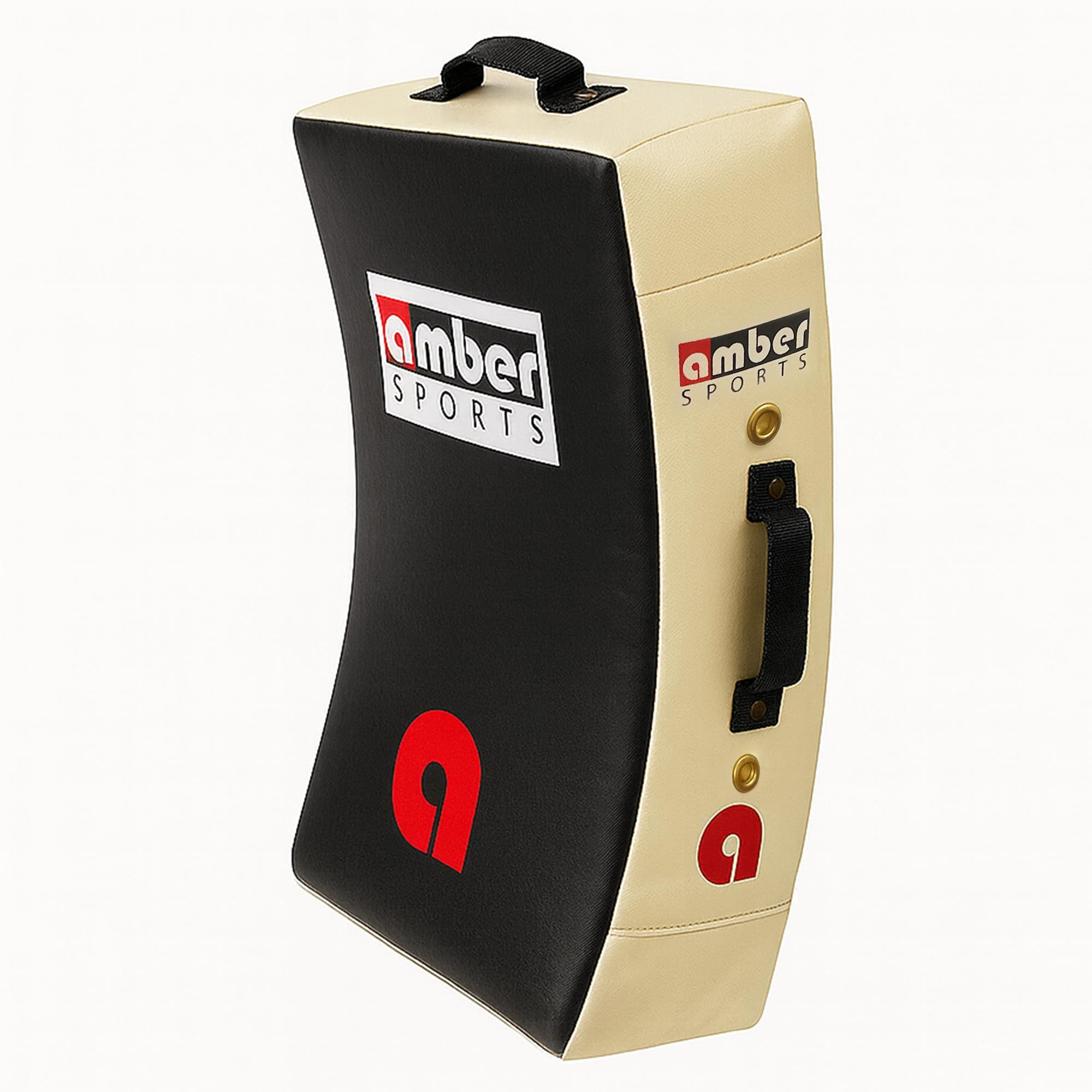 Amber Fight Gear Gel Punch & Kick Shield, Curved Training Pad, 25” x 15” x 5.5”, Multi-Handle Grip, Gel Enforced Lining, Heavy-Duty Canvas Vinyl, Muay Thai, MMA, Kickboxing, Karate