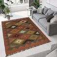 thumbnail image 2 of Kilim Wool Jute Rug – Handwoven Southwestern Area Rug with Tribal Geometric Pattern & Fringe 6 X 8  FEET, 2 of 5