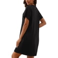 thumbnail image 4 of MINTREUS Women's Nightgown Short Sleeve Nightshirt V Neck Sleep Shirt Loose Loungewear Casual Sleepwear, 4 of 10