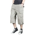 thumbnail image 6 of FEDTOSING Men's 3/4 Long Capri Shorts Casual Elastic Waist Cotton Relaxed Fit Cargo Shorts Black, 6 of 6