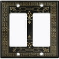 thumbnail image 2 of Metal Light Switch Plate Outlet Cover (French Victorian Frame - Double Rocker), 2 of 2