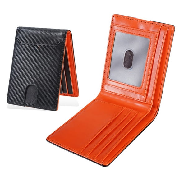 Upgraded Money Clip Wallets For Men Slim Bifold Wallet 2 Cards Mens Leather Wallet With ID Window RFID Blocking Thin Minimalist Credit Card Holders Gift T