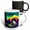 Multicolor, variant on 3drose, Colorful Digital Art of a Tent and Mountains. Happy Camper Gift, 11oz Two-tone Blue Mug