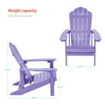 thumbnail image 2 of CHYVARY 4 Peaks Outdoor Patio Adirondack Fire Pit Plastic Chair for Deck, Poolside, Beach and Backyard, Purple, 2 of 6
