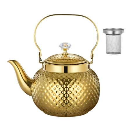 

Loose Leaf Tea Pot Water Kettle for Induction Gas Anti Scald Portable Stainless Steel Teapot Stovetop Tea Kettle for Picnic Home Gift .2L