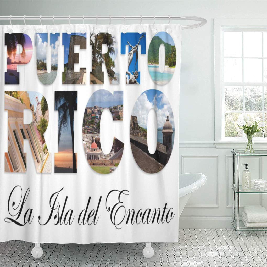 CYNLON Montage Puerto Rico La Isla Del Collage Travel Vacation Bathroom