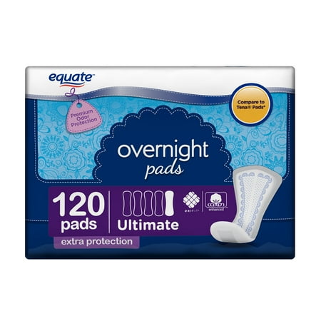 incontinence pads overnight equate count ultimate