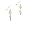 thumbnail image 2 of Delight Jewelry Silvertone 3-D Ballerina Goldtone Leaf French Earrings, 2 of 4