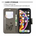 thumbnail image 6 of Allytech iPhone Xr Case (6.1"), Slim Fit PU Leather Folio Butterfly Embossed Shockproof Wrist Hand Strap Flip Cards Holder Wallet Case TPU Back Cover for Apple iPhone XR, Gray, 6 of 8
