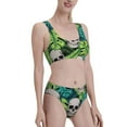 thumbnail image 2 of Kdxio Skull and Palm Leaves for Womens High Waisted Bikini Top Sports Style Two Piece Bathing Suits, 2 of 7