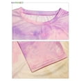 thumbnail image 4 of BadPiggies Women Gradient Colorful Short Sleeve T-Shirt Tie Dye Print Casual Round Neck Summer Loose Top (3XL, Pink), 4 of 6