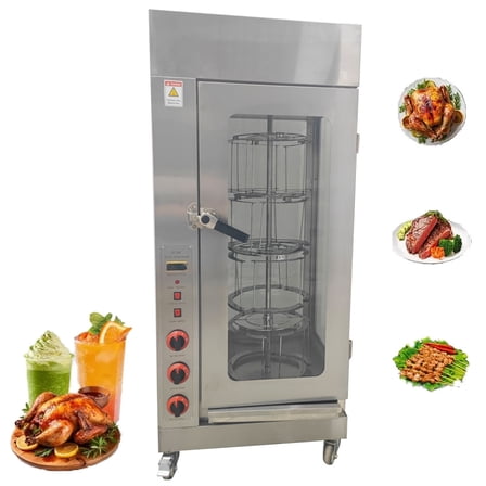 LPG Gas Chicken Rotisserie Machine Stainless Steel Chicken Duck Rotary Oven Meat Oven
