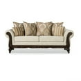 thumbnail image 2 of Rorie 2pc Sofa Loveseat Set, Ivory Chenille, Brown, 4 Throw Pillows, 2 of 3