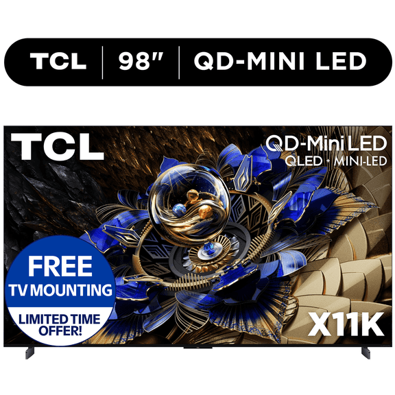 TCL 98-Inch X11K Series QLED 4K Smart QD-Mini LED TV with Google TV (2025 Model) Halo Control System, LD14000 Precise Dimming Series, HDR 6500 Nits Peak, Audio by Bang & Olufsen