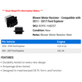 thumbnail image 2 of Blower Motor Resistor - Compatible with 2011 - 2017 Ford Explorer 2012 2013 2014 2015 2016, 2 of 2