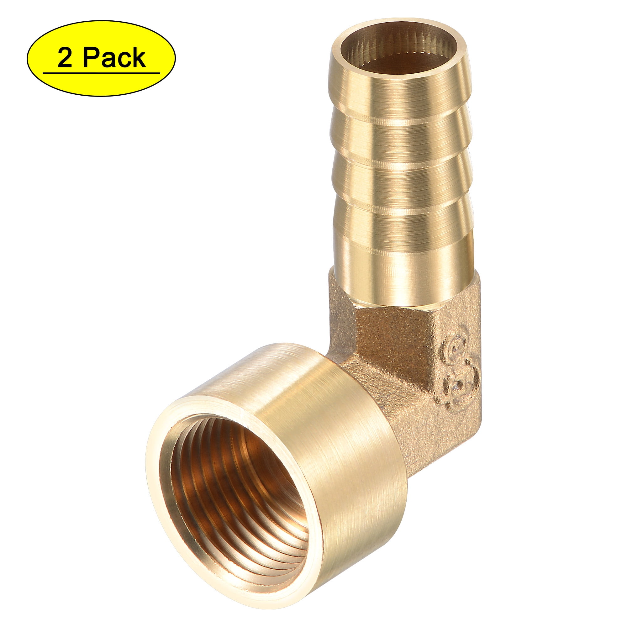 Uxcell 12mm Barbed X G3 8 Female Thread Brass Hose Barb Fitting Elbow 2 Count Walmart Com