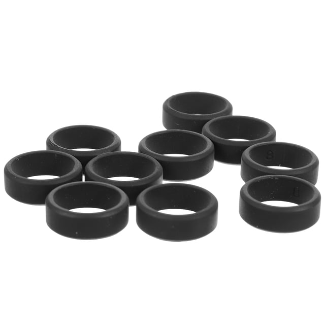 BESTYASH 10Pcs Black Silicone Rings for Men Sports and Outdoor Activities