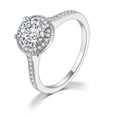thumbnail image 1 of Anillo de compromiso clásico europeo y americano para mujer, con microincrustaciones de circonita AAA, chapado en platino, joyería de diamantes, 1 of 1