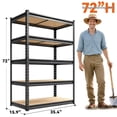 thumbnail image 6 of 60/72-Inch Heavy-Duty 5-Tier Metal Garage Shelving, Adjustable Industrial Storage Rack, Easy Assembly, for Industrial, Garden, Warehouse, Basement, Storage Room, Indoor & Outdoor Use, 6 of 7